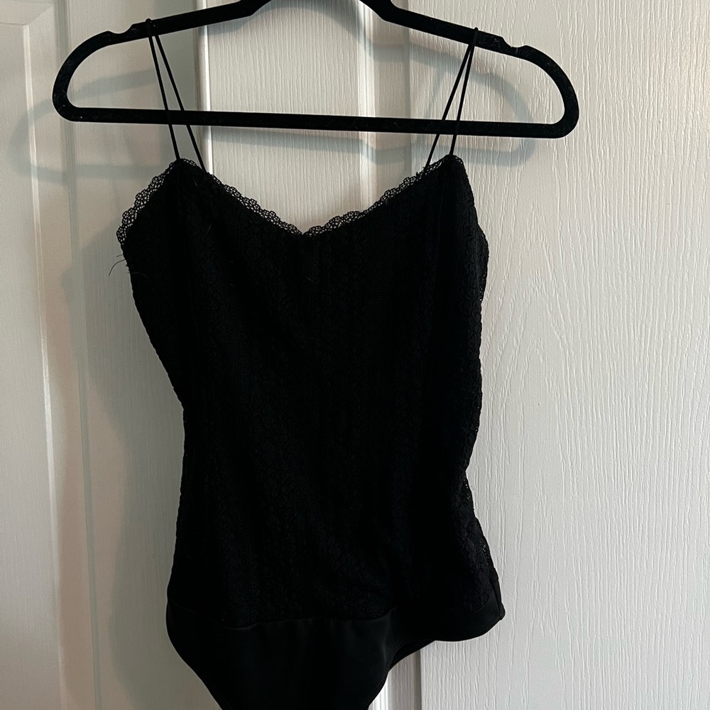 Ambiance; sz L; black lace bodysuit; like new